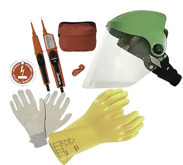 Kit consignation bt: testeur, macaron, gants, bloque-disjoncteurs, pare-visage. - AGI Robur - 437454