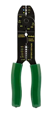 Pince à sertir les cosses isolées 1,5 - 2,5 - 6,0 mm². dénude de 0,75 à 6,0 mm². - AGI Robur - 441001