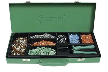 Coffret pince à sertir les embouts de câblages 0,75-10,0mm² et 1400 embouts - AGI Robur - 442066