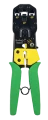 Pince à sertir à cliquet connecteurs rj 45-12-11, coupe, dénude, sertit - AGI Robur - 442072