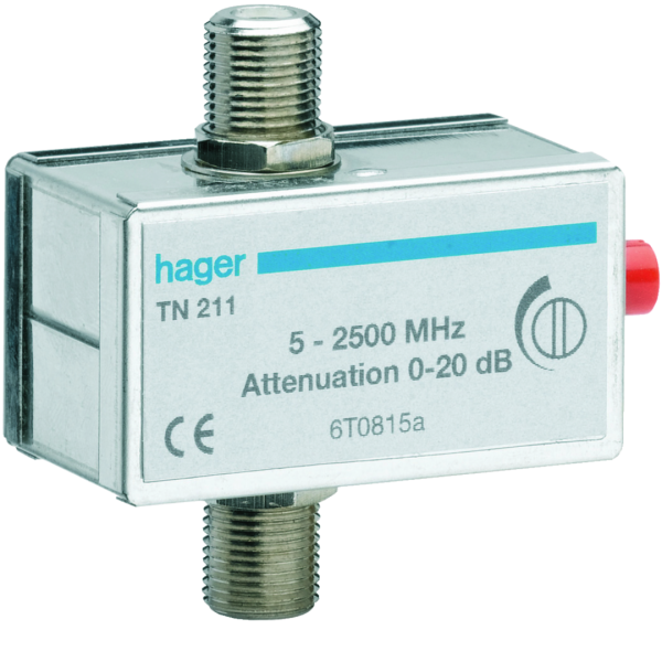 Atténuateur tv coaxial réglable 0-20db - Hager - TN211