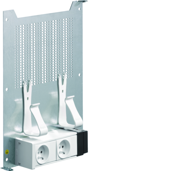 Platine de fixation + prises de courant - Hager - TN906