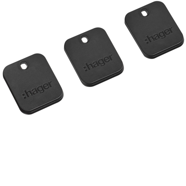 Lot de 3 badges rfid format porte-clé noir - Hager - XVA400