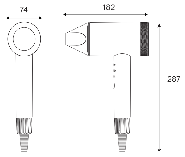 Sèche-cheveux hôtel thalos noir mat 1875w - JVD - 8222255