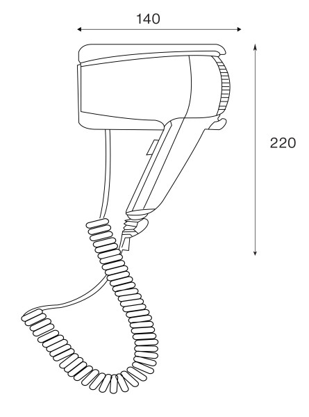 Glow – sèche-cheveux mural blanc 1400w - JVD - 8222262