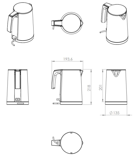 Bouilloire divine 1l blanche - JVD - 8662308