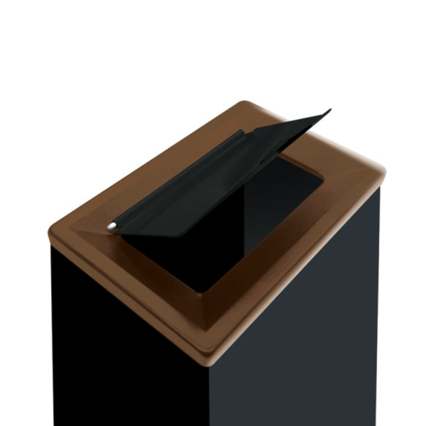 Couvercle marron à clapet pour collecteur métal de tri 40l - JVD - 8992297-LID-BRN