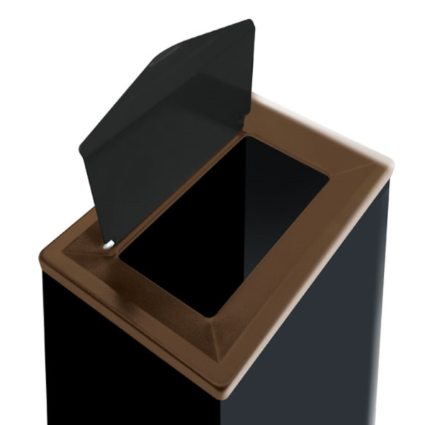 Couvercle marron à clapet pour collecteur métal de tri 40l - JVD - 8992297-LID-BRN