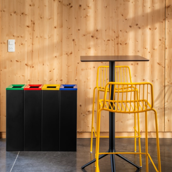 Couvercle marron à clapet pour collecteur métal de tri 40l - JVD - 8992297-LID-BRN