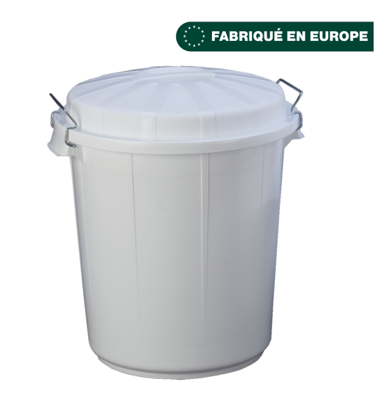 Collecteur à déchets rond 70l blanc - JVD - 8992337