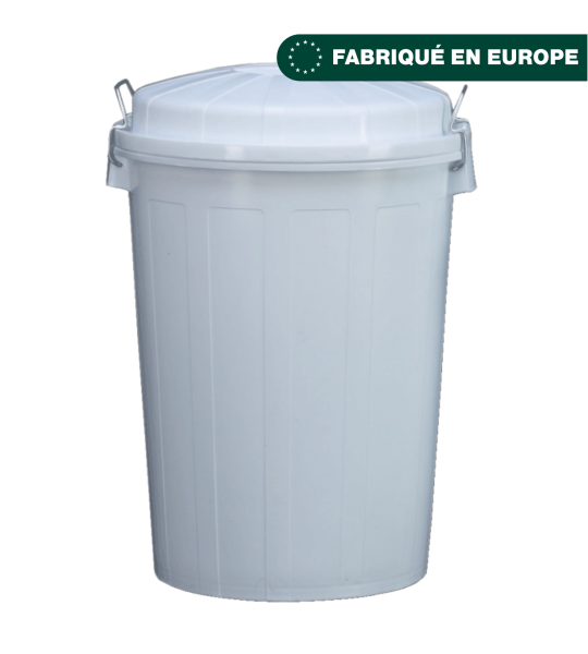 Collecteur à déchets rond 95l blanc - JVD - 8992338