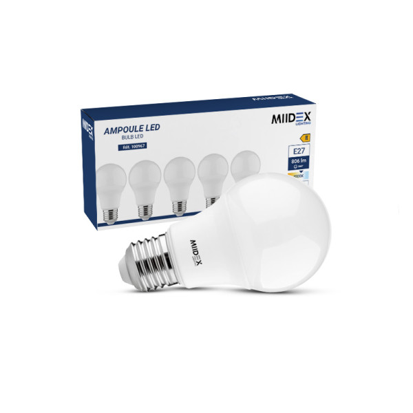 Led 10w e27 4000k 180° pk 5 - Miidex - 100968
