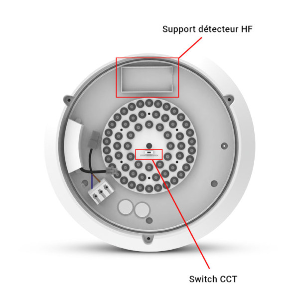Rondo cct ii hublot diam 300mm 15w 3000/4000/6000k blc 5ans - Miidex - 101091