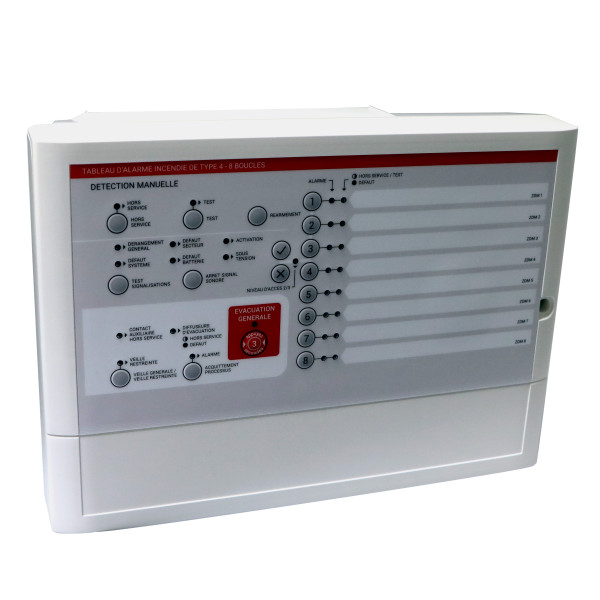 Tableau alarme incendie type 4 - 8 boucles - URA - UR346010