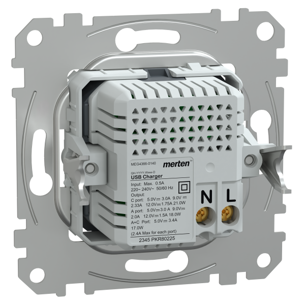 D-life - prise chargeur double - usb a+c - 3.0 a max - méca seul - Schneider Electric - MEG4366-0140