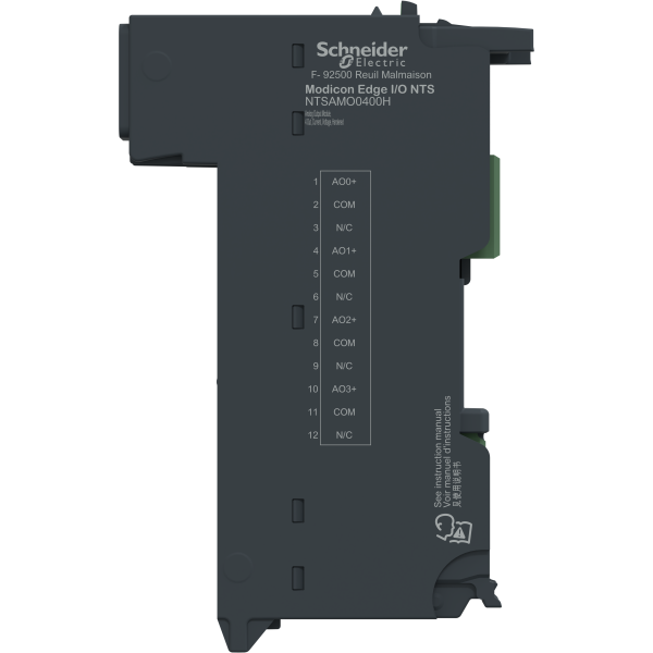 Edge i/o nts module seul sortie ana 4 voies, courant/tension, 2fils - durcie - Schneider Electric - NTSAMO0400H