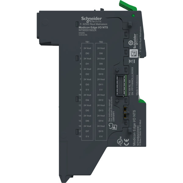 Edge i/o nts module+base entrée tor 16 voies,24vdc, sink, 1/2/3fils - Schneider Electric - NTSDDI1602XK