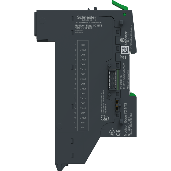 Edge i/o nts module+base sortie tor 8 voies,24vdc,500ma, source, 1/2fils - Schneider Electric - NTSDDO0802XK