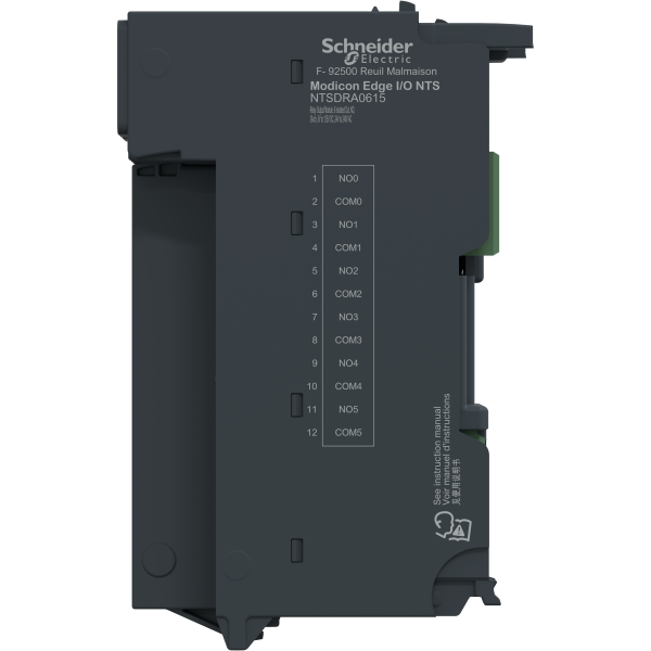 Edge i/o nts module seul sortie relais 6 voies, no, 5 à 125vdc, 24 à 240vac, 2a - Schneider Electric - NTSDRA0615