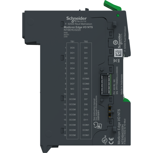 Edge i/o nts module+base entrée compt rap. 2 voies,24vdc, 250khz, 4e aux, 8s aux - Schneider Electric - NTSEHC0220K