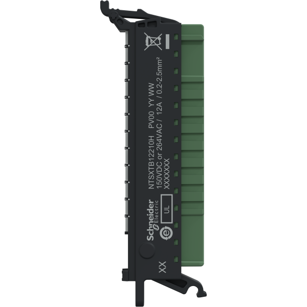 Edge i/o nts connecteur 12pts à ressort 5mm ac sans capot - durcie - Schneider Electric - NTSXTB12210H