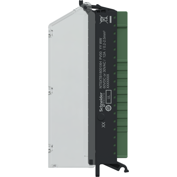 Edge i/o nts connecteur 18pts à vis 5mm dc avec capot - durcie - Schneider Electric - NTSXTB18001XH