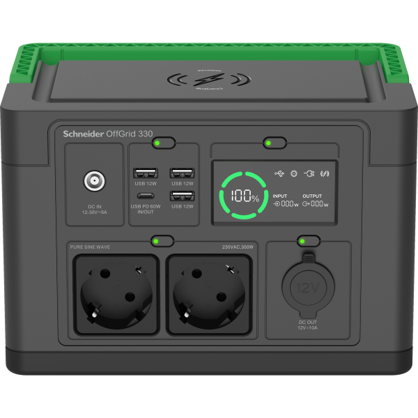 Schneider offgrid 330, station electrique portable, 230v, 332wh lithium-ion, lcd - Schneider Electric - PPS330-GR