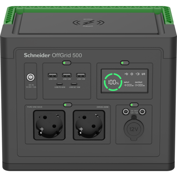Schneider offgrid 500, station electrique portable, 230v, 517wh lithium-ion, lcd - Schneider Electric - PPS500-GR