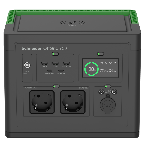 Schneider offgrid 730, station electrique portable, 230v, 738wh lithium-ion, lcd - Schneider Electric - PPS730-GR