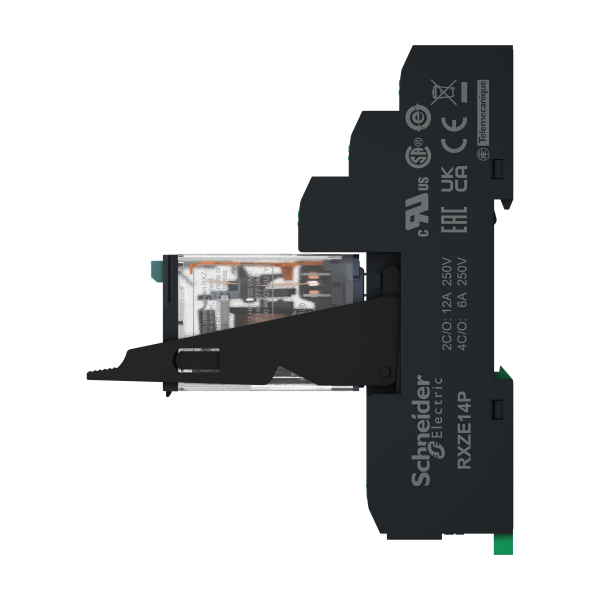 Harmony easy relais + emb pushin cont séparés - 4of - 6a - test+led - 24vdc - Schneider Electric - RXM4AB2BDPVP