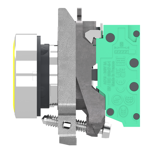 Harmony xb4 - bouton poussoir à impulsion - Ø22 - jaune - 1f - push in - Schneider Electric - XB4BA515