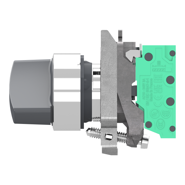 Harmony xb4 - bouton tournant manette - Ø22 - 2 pos fix - noir - 1o+1f - push in - Schneider Electric - XB4BD255