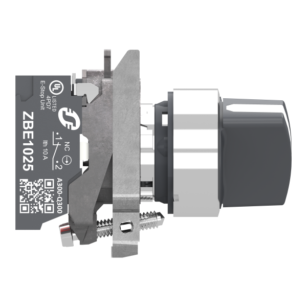 Harmony xb4 - bouton tournant manette - Ø22 - 2 pos fix - noir - 1o+1f - push in - Schneider Electric - XB4BD255