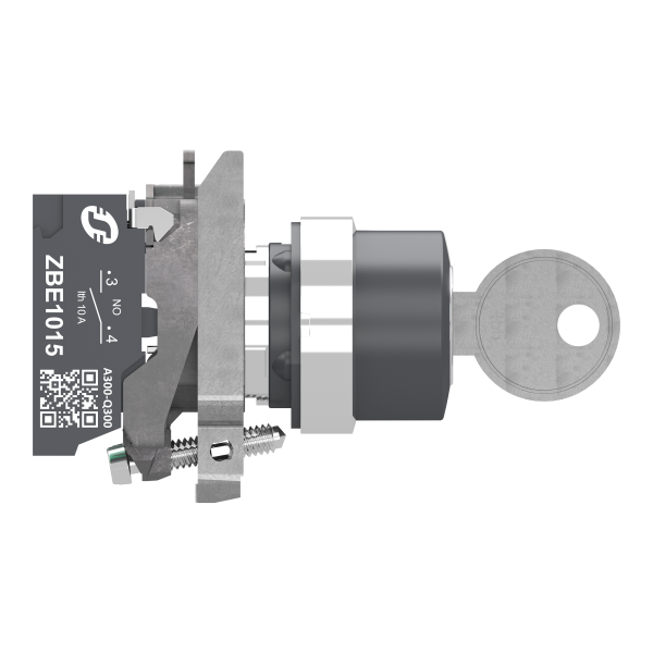 Harmony xb4 - bouton à clé 455 - Ø22 - 3 pos fix - retr gcd - 2f - push in - Schneider Electric - XB4BG035