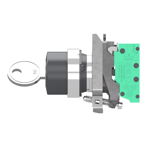 Harmony xb4 - bouton à clé 455 - Ø22 - 2 pos fix - retr gd - 1f - push in - Schneider Electric - XB4BG415