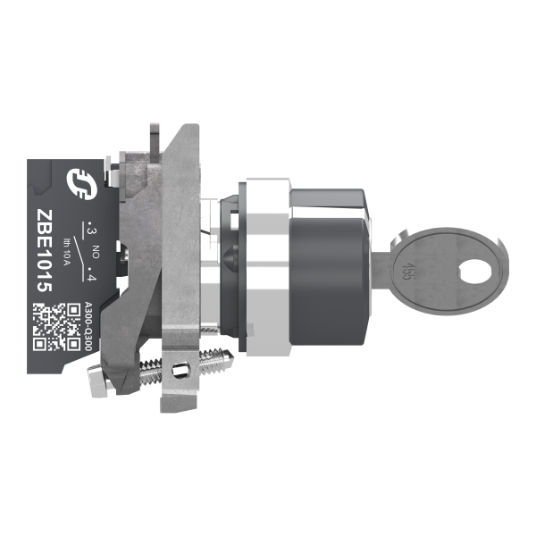 Harmony xb4 - bouton à clé 455 - Ø22 - 2 pos fix - retr gd - 1f - push in - Schneider Electric - XB4BG415
