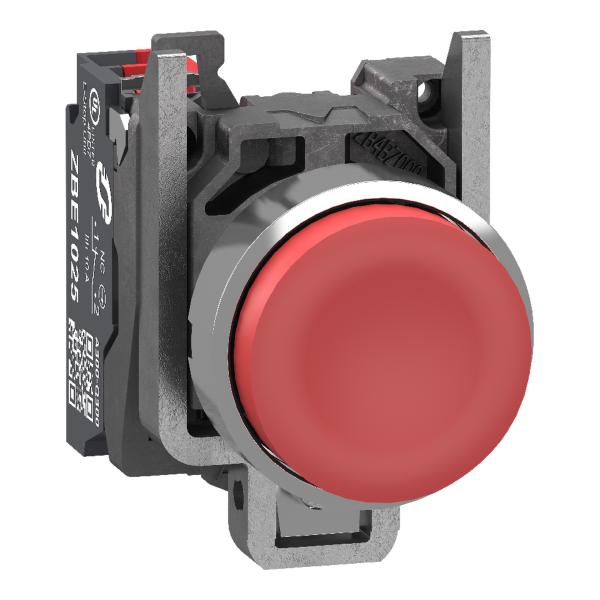 Harmony xb4 - bouton poussoir à impulsion - dépassant - rouge - 1o - push in - Schneider Electric - XB4BL425