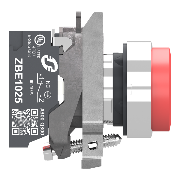 Harmony xb4 - bouton poussoir à impulsion - dépassant - rouge - 1o - push in - Schneider Electric - XB4BL425