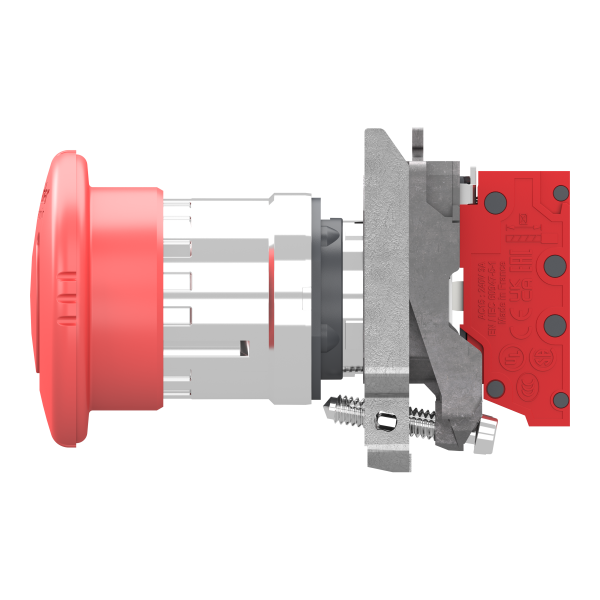 Harmony xb4 - bouton arrêt urgence - Ø40 - pousser tourn - rouge - 1o - push in - Schneider Electric - XB4BS84425