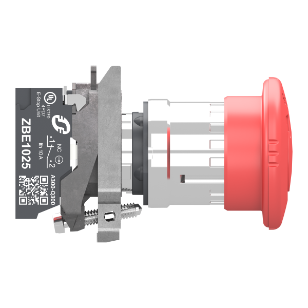 Harmony xb4 - bouton arrêt urgence - Ø40 - pousser tourn - rouge - 1o - push in - Schneider Electric - XB4BS84425