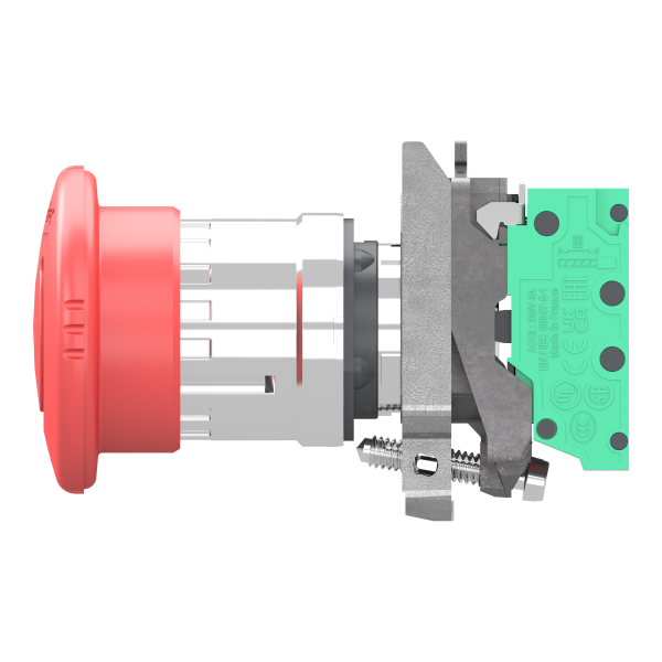 Harmony xb4 - bouton arrêt urgence - Ø40 - pousser tourn - 2o+1f - push in - Schneider Electric - XB4BS844415