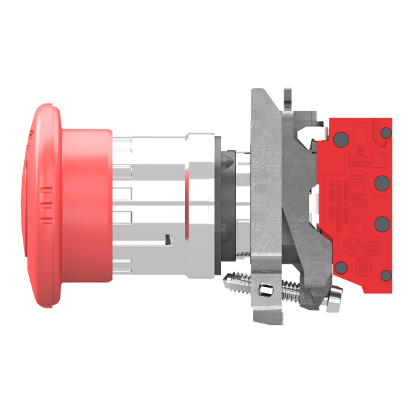 Harmony xb4 - bouton arrêt urgence - Ø40 - pousser tourn - rouge - 2o - push in - Schneider Electric - XB4BS84445