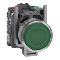 Harmony xb4 - poussoir lumineux led - 1f+1o - vert - Ø22 - 24vacdc - push in - Schneider Electric - XB4BW33B55