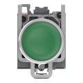 Harmony xb4 - poussoir lumineux led - 1f+1o - vert - Ø22 - 24vacdc - push in - Schneider Electric - XB4BW33B55