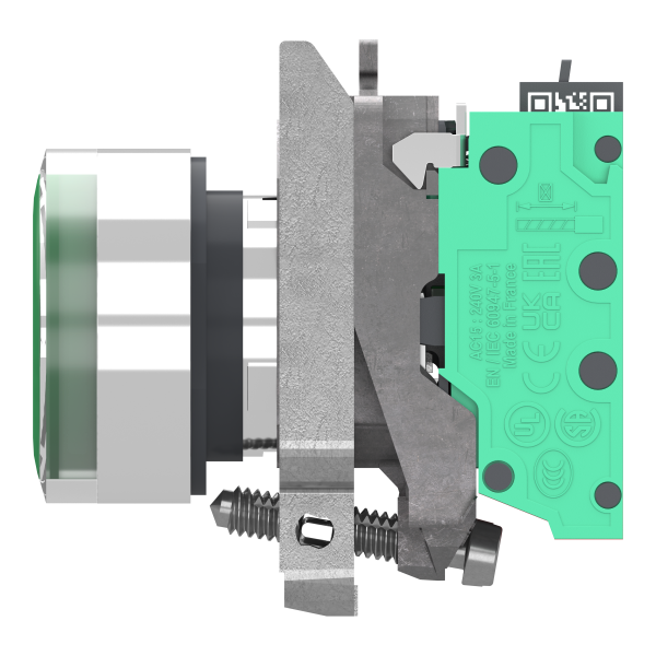 Harmony xb4 - poussoir lumineux led - 1f+1o - vert - Ø22 - 24vacdc - push in - Schneider Electric - XB4BW33B55