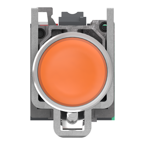 Harmony xb4 - poussoir lumineux led - 1f+1o - orange - Ø22 - 24vacdc - push in - Schneider Electric - XB4BW35B55