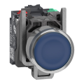 Harmony xb4 - poussoir lumineux led - 1f+1o - bleu - Ø22 - 24vacdc - push in - Schneider Electric - XB4BW36B55