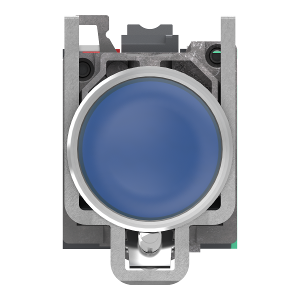 Harmony xb4 - poussoir lumineux led - 1f+1o - bleu - Ø22 - 24vacdc - push in - Schneider Electric - XB4BW36B55
