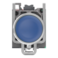 Harmony xb4 - poussoir lumineux led - 1f+1o - bleu - Ø22 - 24vacdc - push in - Schneider Electric - XB4BW36B55