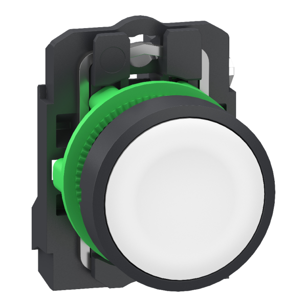Harmony xb5 - bouton poussoir blanc - plastique à vis - rap à ressort - push in - Schneider Electric - XB5AA115